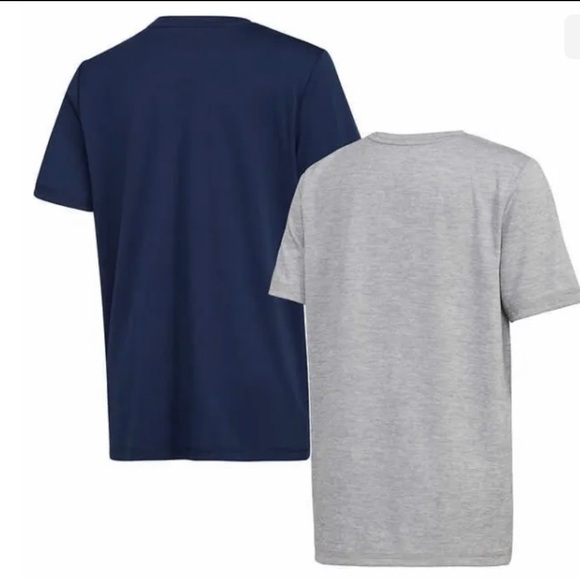 adidas Youth 2-pack Tee GRAY/BLUE SIZE 18/20 XL NWT - Picture 2 of 4